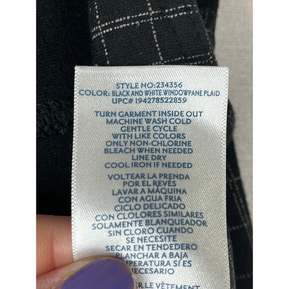 Seven7 Windowpane plaid pants in black/white, size 14, EUC - Picture 4 of 9